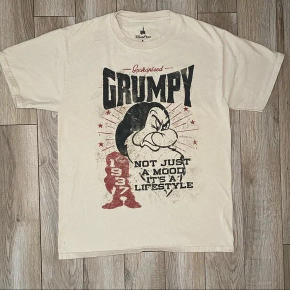 Disney 100% Cotton Off White Snow White- Grumpy Tee - Picture 1 of 3